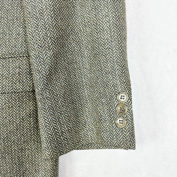 Brooks Brothers Vintage Silk Wool Herringbone Tweed Blazer Sport Coat Size 46 R - Picture 4 of 7